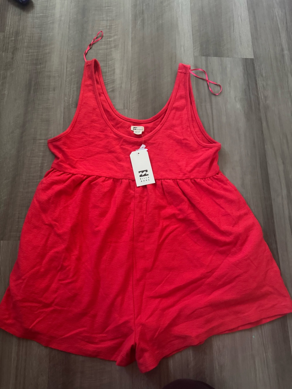 Billabong Bright Red Women's Romper with Racerback Detail Size M